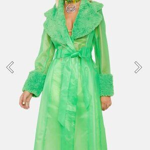 Dolls Kill Fuzzy Green Coat